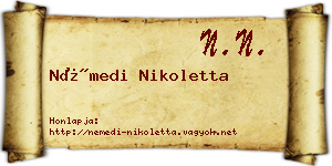 Némedi Nikoletta névjegykártya