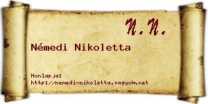Némedi Nikoletta névjegykártya