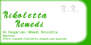 nikoletta nemedi business card